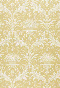 Clairemont Damask Yellow 1178015 by Schumacher Fabric
