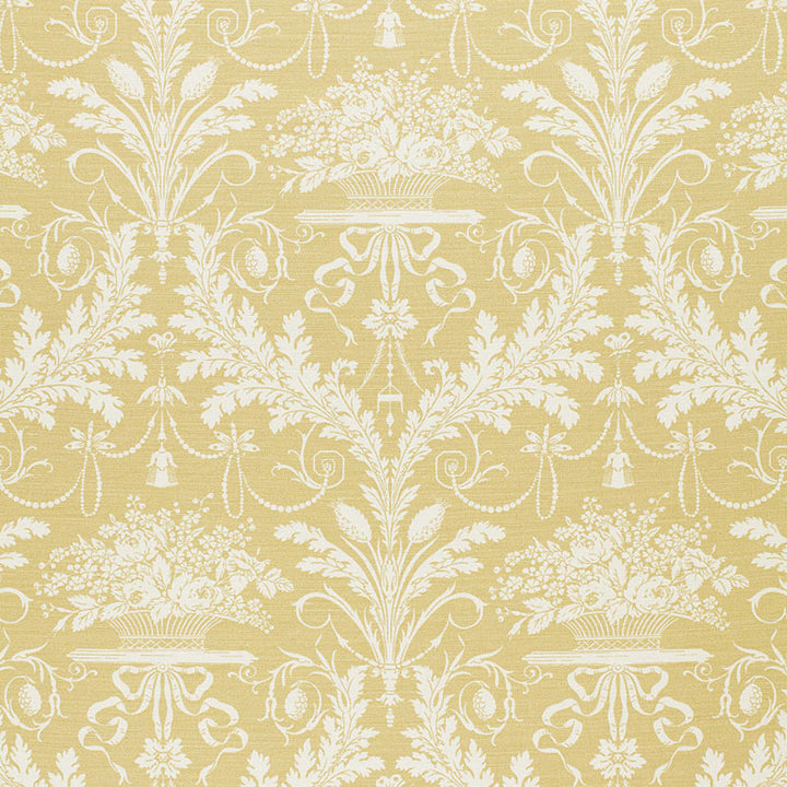 Clairemont Damask Yellow 1178015 by Schumacher Fabric ARCHIVE VI See Sample UNITED KINGDOM MEDIUM DUTY </p><p>Repeat: Horizontal: 9" (23CM) and Vertical: 36" (91CM) 54" WIDE (137CM) - Fabric Carolina -