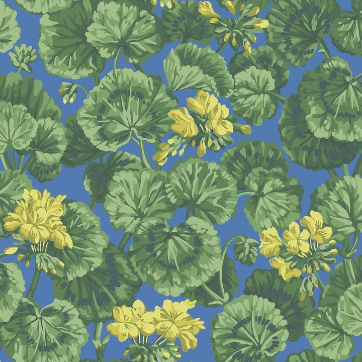 Geranium Lemon/Forest Green/Electric Blue by Cole & Son Wallcovering COLE & SON SEVILLE NON WOVEN - 100% United Kingdom Horizontal: 20.5 and Vertical: 20.5 20.5 - Fabric Carolina -