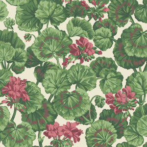 Geranium Rose/Forest Grn On Parchment by Cole & Son Wallcovering