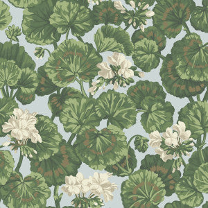 Geranium White & Sage On Seafoam by Cole & Son Wallcovering
