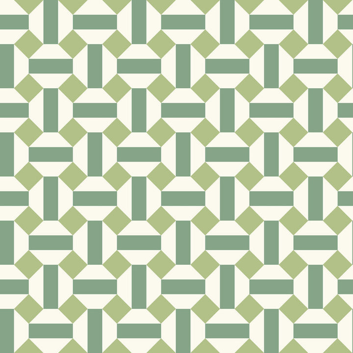 Alicatado Leaf Greens On Chalk by Cole & Son Designer Wallcovering COLE & SON SEVILLE NON WOVEN - 100% United Kingdom Horizontal: 20.5 and Vertical: 5.1 20.5 - Swanky Fabrics -