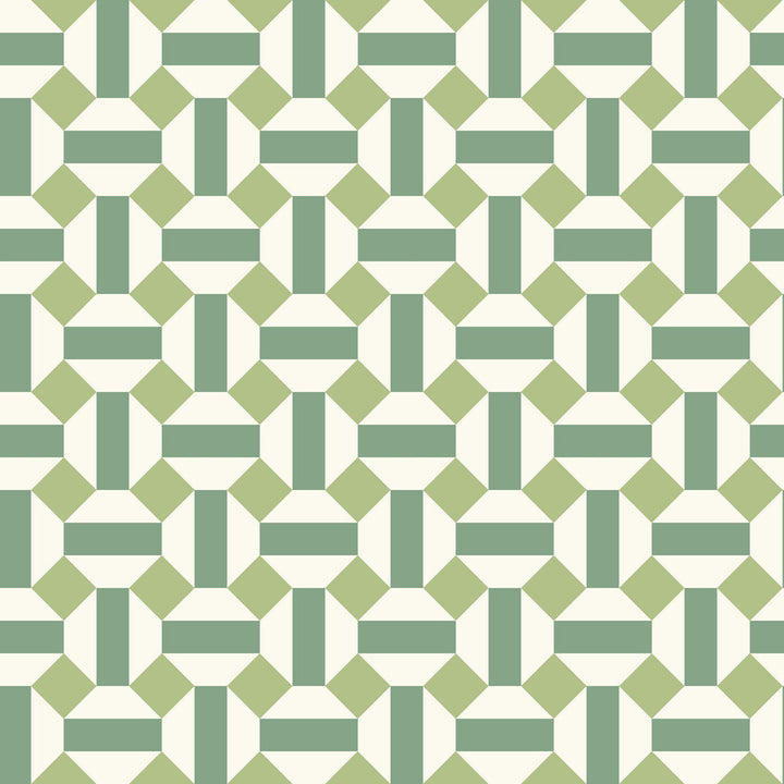 Alicatado Leaf Greens On Chalk by Cole & Son Wallcovering COLE & SON SEVILLE NON WOVEN - 100% United Kingdom Horizontal: 20.5 and Vertical: 5.1 20.5 - Fabric Carolina -