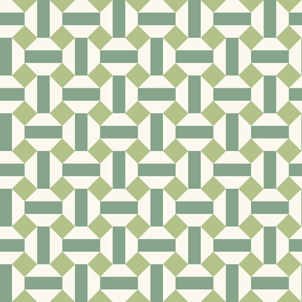Alicatado Leaf Greens On Chalk by Cole & Son Wallcovering COLE & SON SEVILLE NON WOVEN - 100% United Kingdom Horizontal: 20.5 and Vertical: 5.1 20.5 - Fabric Carolina -