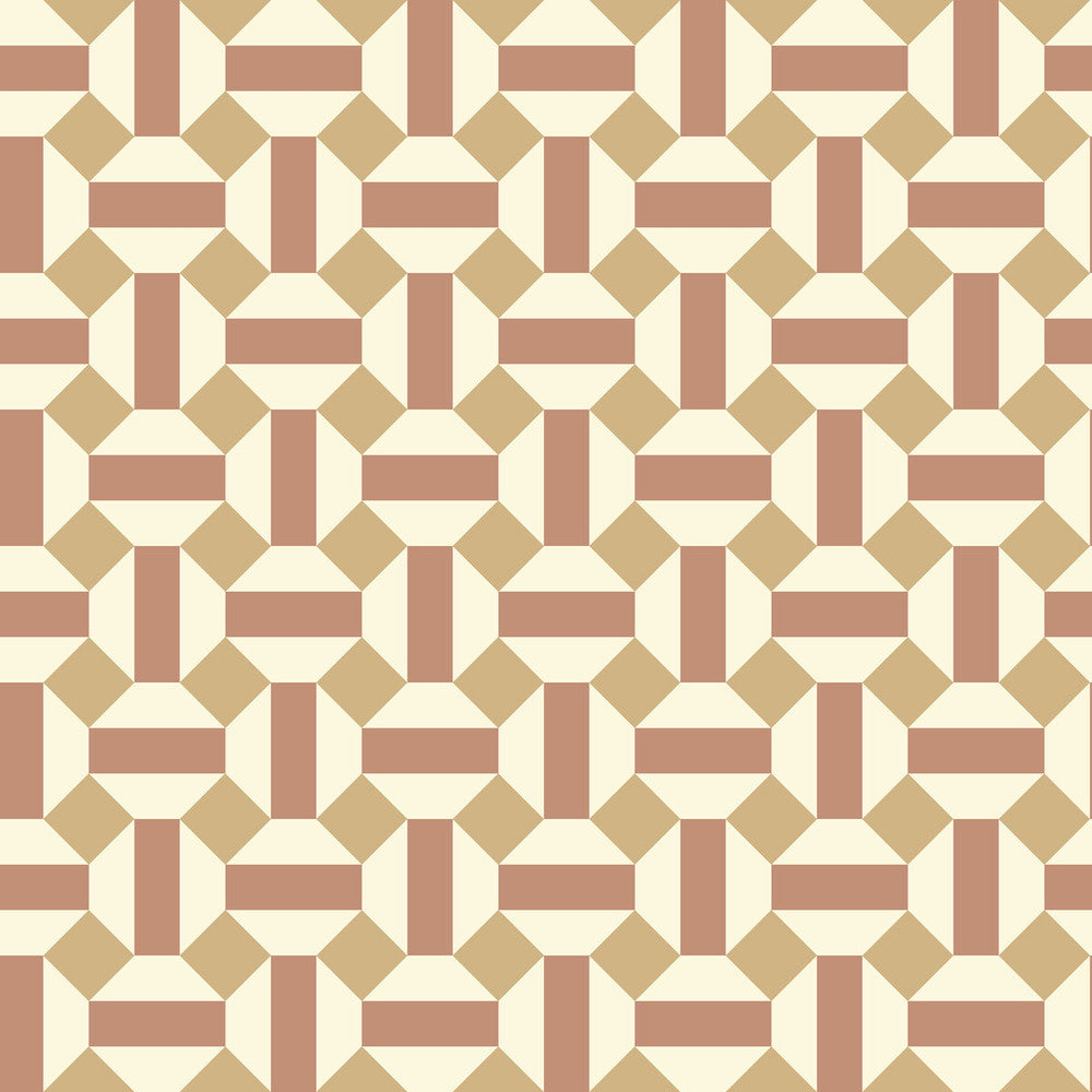 Alicatado Terracotta On Parchment by Cole & Son Wallcovering COLE & SON SEVILLE NON WOVEN - 100% United Kingdom Horizontal: 20.5 and Vertical: 5.1 20.5 - Fabric Carolina -