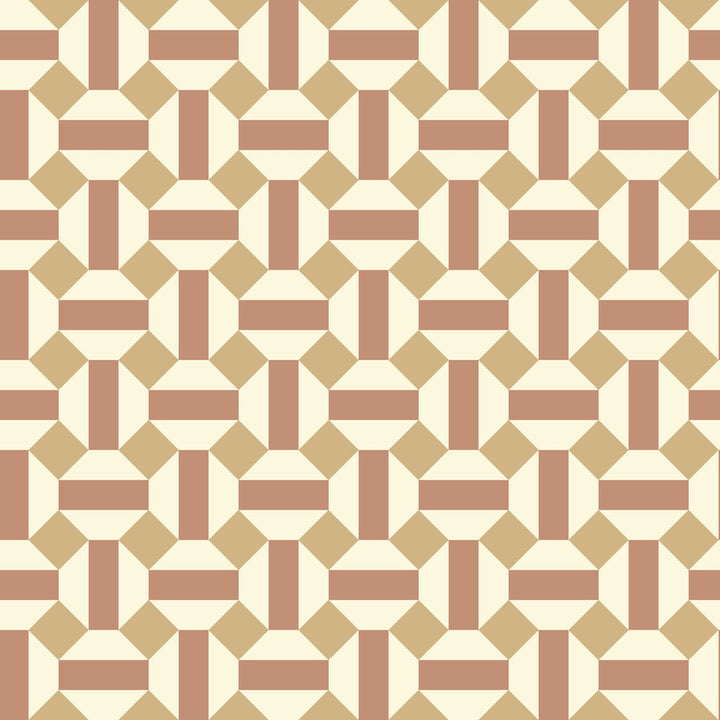 Alicatado Terracotta On Parchment by Cole & Son Wallcovering COLE & SON SEVILLE NON WOVEN - 100% United Kingdom Horizontal: 20.5 and Vertical: 5.1 20.5 - Fabric Carolina -