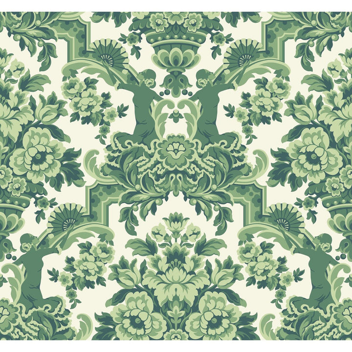 Lola Forest Greens On White by Cole & Son Wallcovering COLE & SON SEVILLE NON WOVEN - 100% United Kingdom Horizontal: 27 and Vertical: 25.2 27 - Fabric Carolina -