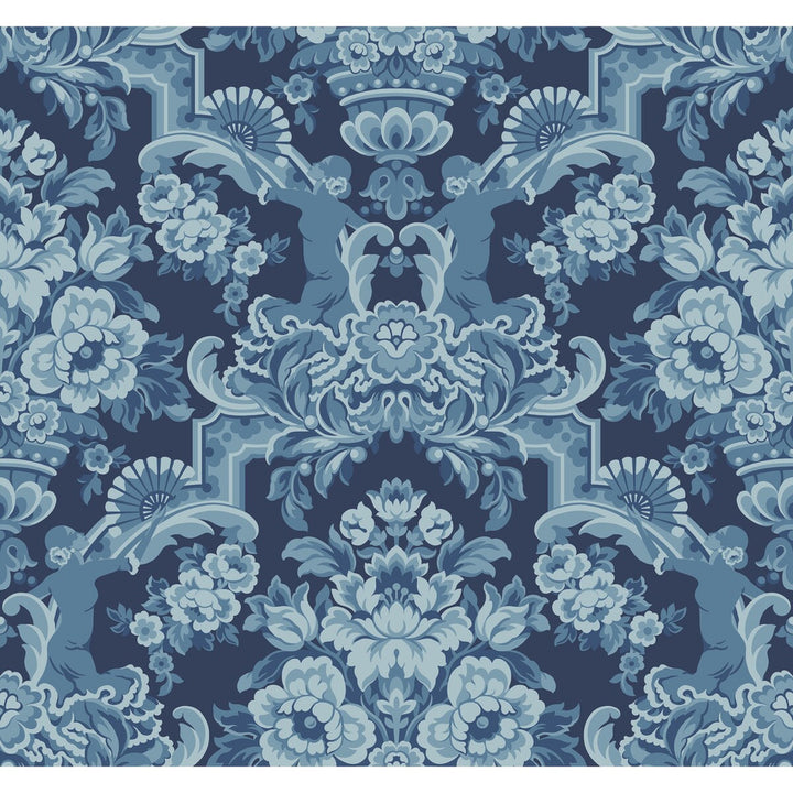 Lola China Blues On Midnight by Cole & Son Wallcovering COLE & SON SEVILLE NON WOVEN - 100% United Kingdom Horizontal: 27 and Vertical: 25.2 27 - Fabric Carolina -