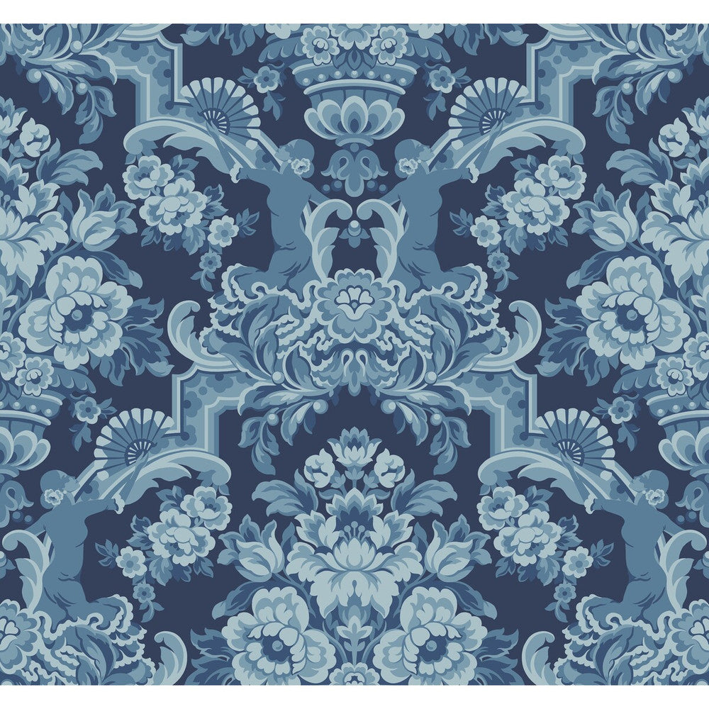 Lola China Blues On Midnight by Cole & Son Wallcovering COLE & SON SEVILLE NON WOVEN - 100% United Kingdom Horizontal: 27 and Vertical: 25.2 27 - Fabric Carolina -