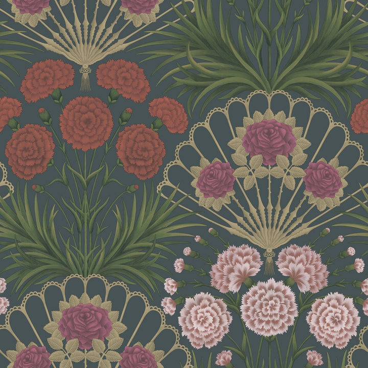 Flamenco Fan Magenta/Red/Metallic Glvr/Ink by Cole & Son Wallcovering COLE & SON SEVILLE NON WOVEN - 100% United Kingdom Horizontal: 27 and Vertical: 27 27 - Fabric Carolina -