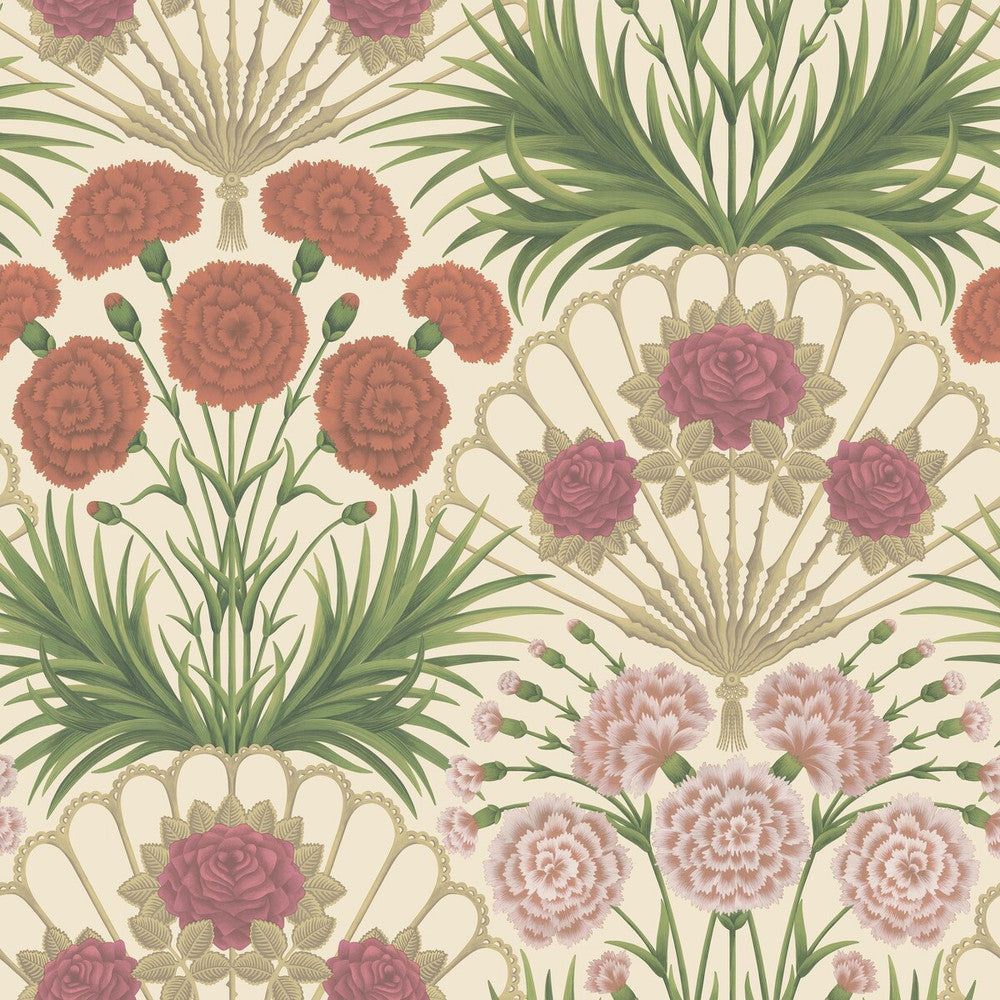 Flamenco Fan Fuchsia/Rouge/Metal Gld/Cream by Cole & Son Wallcovering COLE & SON SEVILLE NON WOVEN - 100% United Kingdom Horizontal: 27 and Vertical: 27 27 - Fabric Carolina -