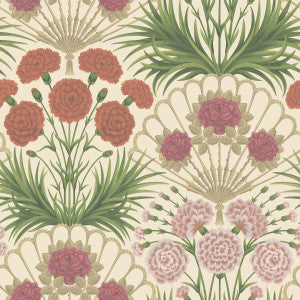 Flamenco Fan Fuchsia/Rouge/Metal Gld/Cream by Cole & Son Wallcovering