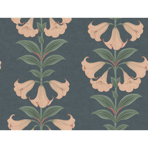 Angels Trumpet Coral & Viridian On Ink by Cole & Son Wallpaper