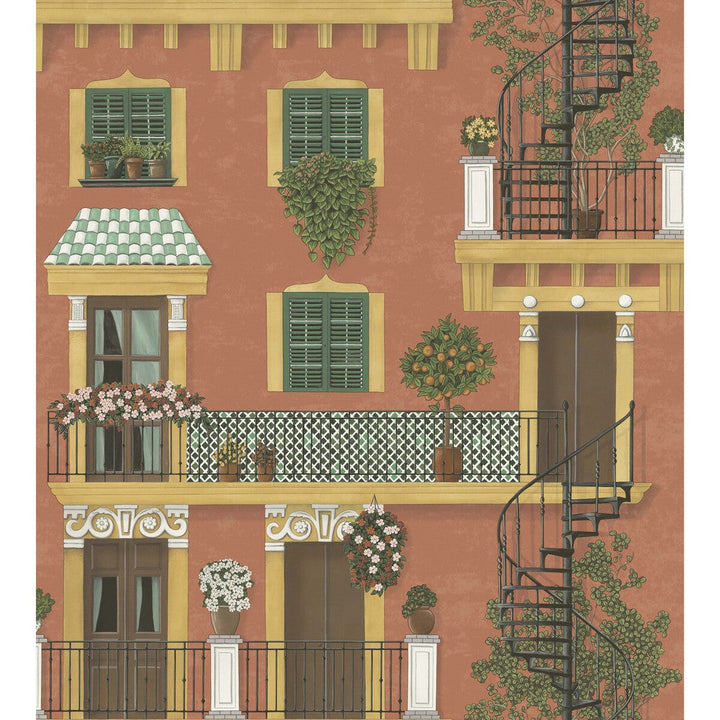 Alfaro Ochre/Racing Car Green/Terracotta by Cole & Son Designer Wallcovering COLE & SON SEVILLE NON WOVEN - 100% United Kingdom Horizontal: 27 and Vertical: 30 27 - Swanky Fabrics -