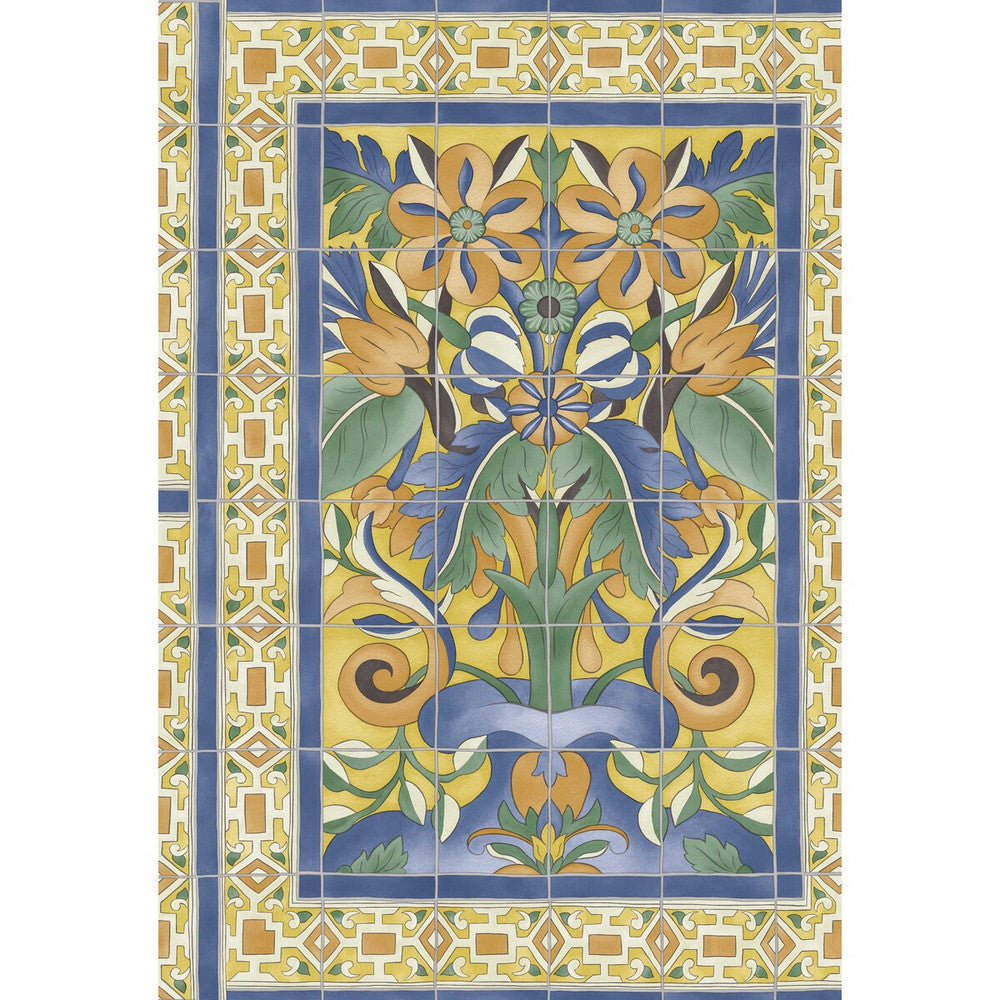 Triana Marigold & Hyacinth/Canary Yellow by Cole & Son Designer Wallcovering COLE & SON SEVILLE NON WOVEN - 100% United Kingdom Horizontal: 20.5 and Vertical: 30 20.5 - Swanky Fabrics -