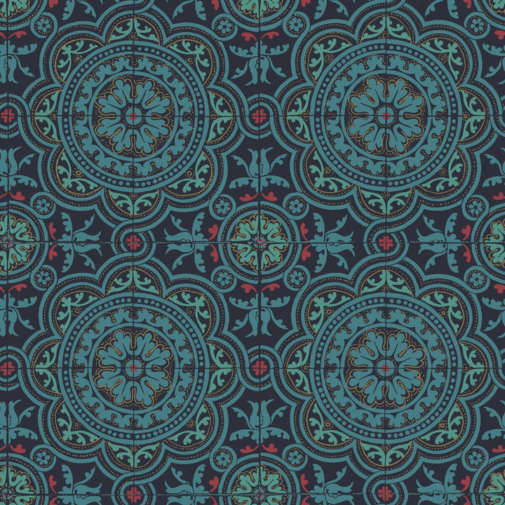 Piccadilly Petrol/Red/Metallic Gold On Ink by Cole & Son Wallcovering Cole & Son Wallcovering Piccadilly Petrol/Red/Metallic Gold On InkWallcovering COLE & SON SEVILLE NON WOVEN - 100% United Kingdom </p><p>Repeat: H: 20.8, V: 20.8 20.8 - Fabric Carolina -