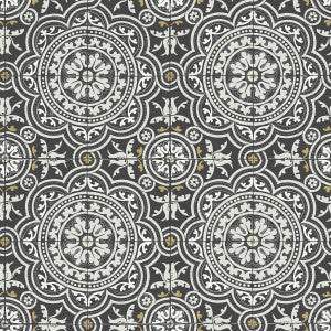 Piccadilly Grey & Metallic Gold On Black by Cole & Son Wallcovering