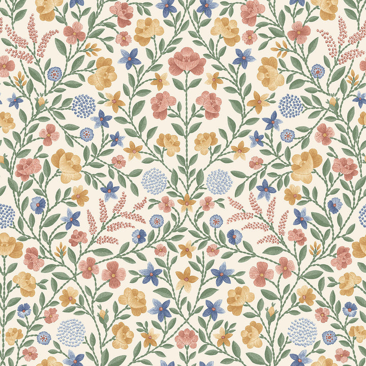 Court Embroidery C,M,H/P by Cole & Son Wallcovering COLE & SON HISTORIC ROYAL PALACES-GREAT MASTERS NON WOVEN - 100% United Kingdom Horizontal: 20.5 and Vertical: 20.5 20.5 - Fabric Carolina -