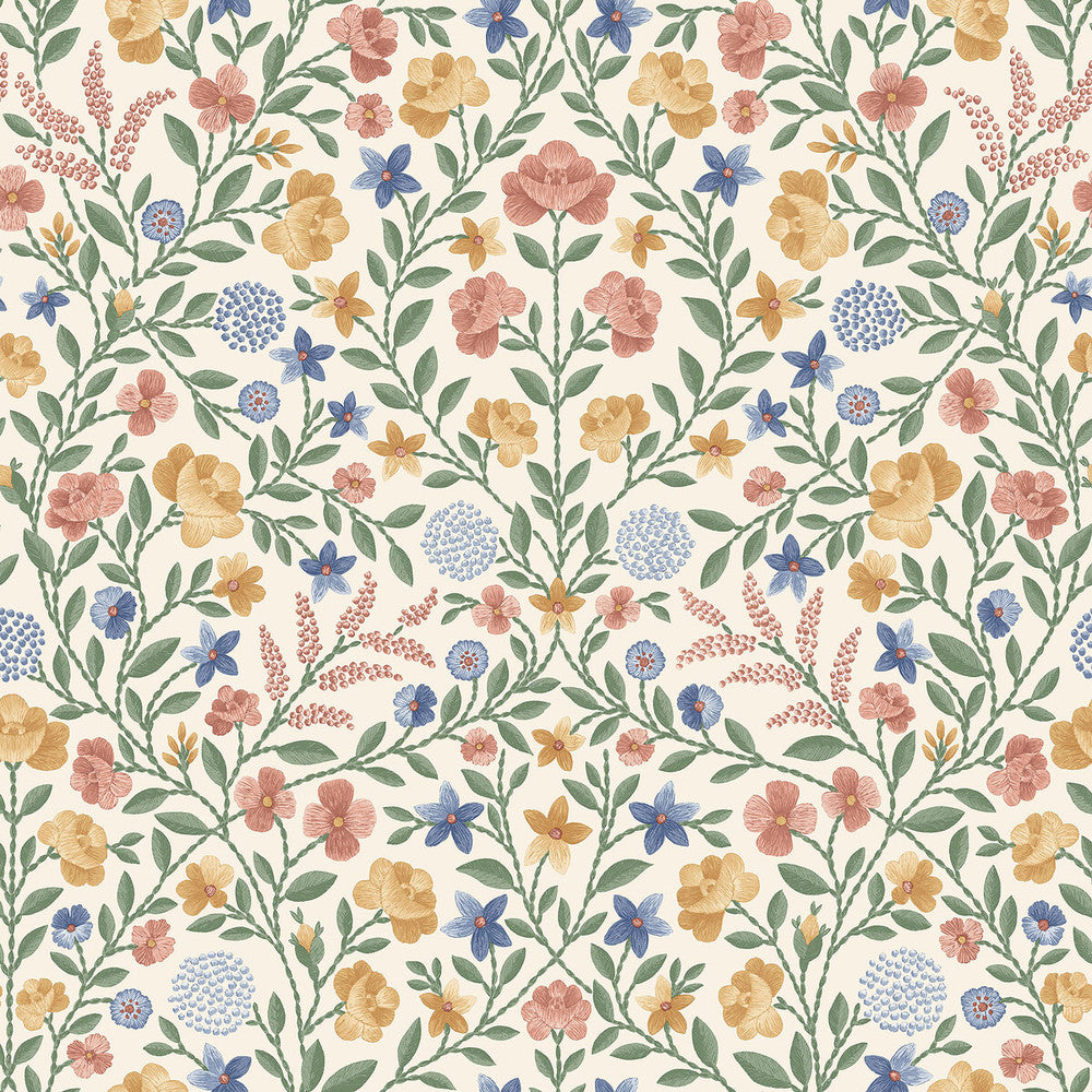 Court Embroidery C,M,H/P by Cole & Son Wallcovering COLE & SON HISTORIC ROYAL PALACES-GREAT MASTERS NON WOVEN - 100% United Kingdom Horizontal: 20.5 and Vertical: 20.5 20.5 - Fabric Carolina -