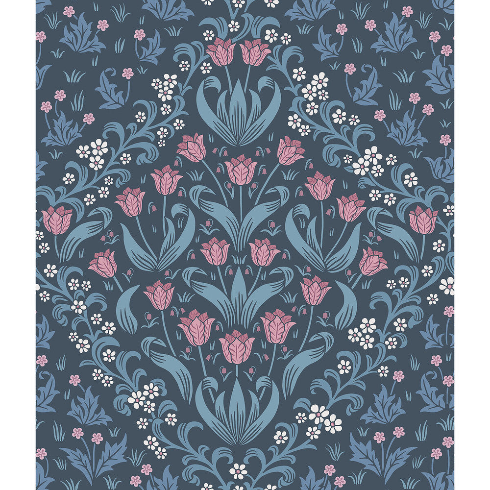 Tudor Garden Fs&Cblu/Midn by Cole & Son Wallcovering COLE & SON HISTORIC ROYAL PALACES-GREAT MASTERS NON WOVEN - 100% United Kingdom Horizontal: 20.5 and Vertical: 24 20.5 - Fabric Carolina -