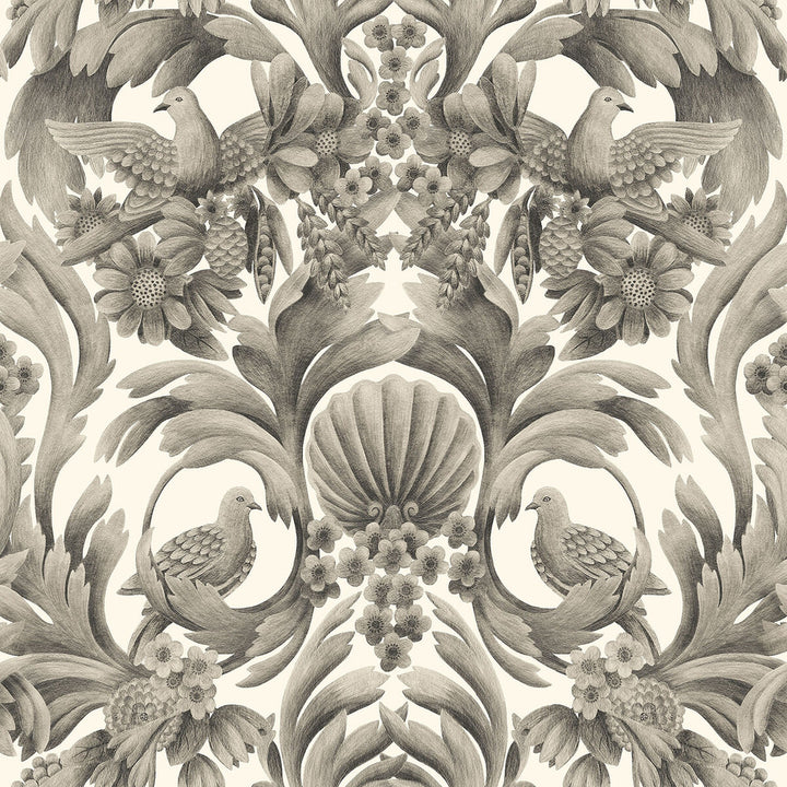 Gibbons Carving Soot/Ston by Cole & Son Wallcovering COLE & SON HISTORIC ROYAL PALACES-GREAT MASTERS NON WOVEN - 100% United Kingdom Horizontal: 27 and Vertical: 27 27 - Fabric Carolina -