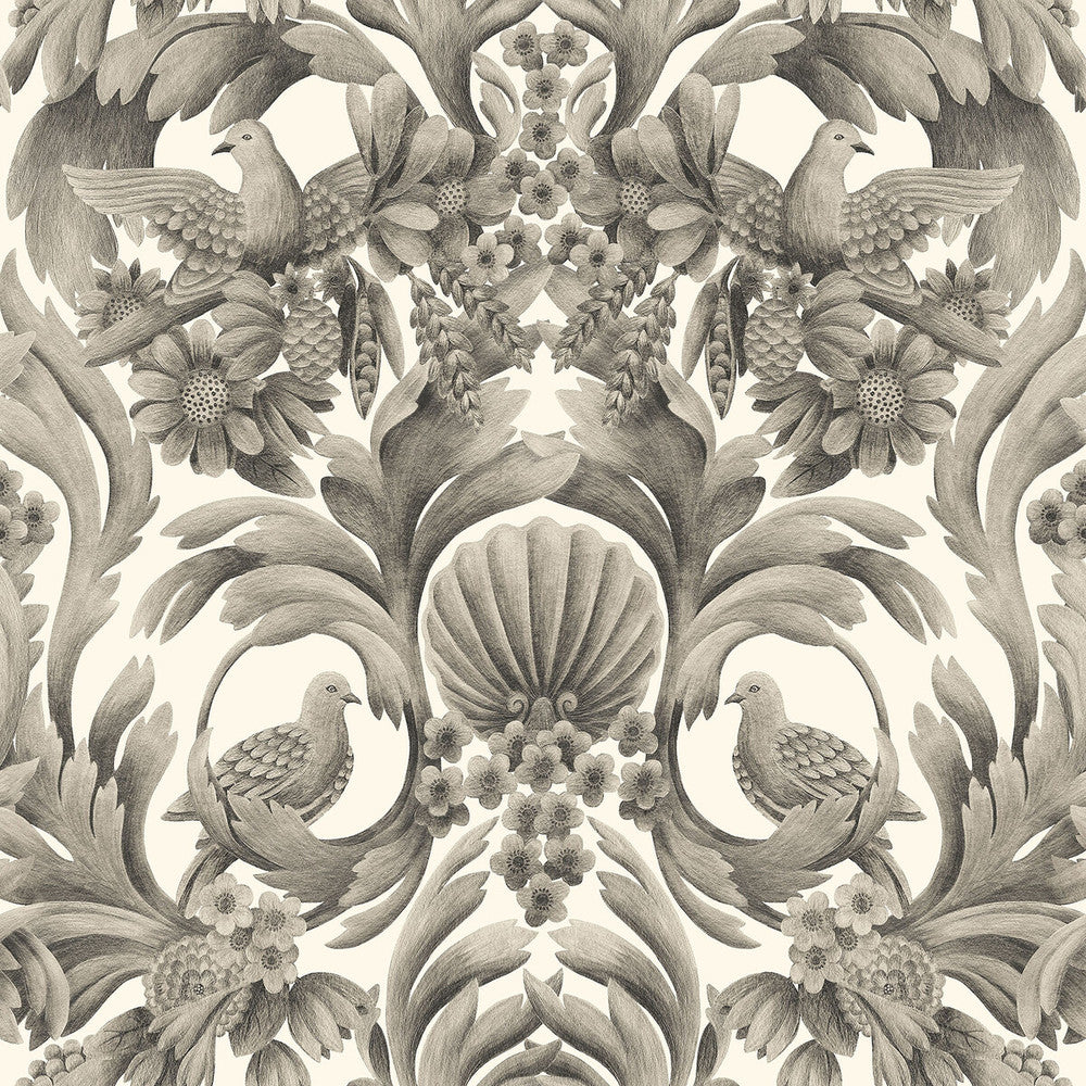 Gibbons Carving Soot/Ston by Cole & Son Wallcovering COLE & SON HISTORIC ROYAL PALACES-GREAT MASTERS NON WOVEN - 100% United Kingdom Horizontal: 27 and Vertical: 27 27 - Fabric Carolina -