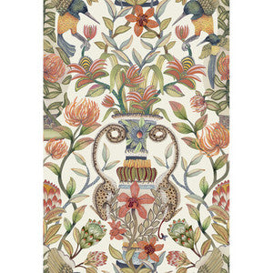 Protea Garden Silk Olvgrn&Tngrn/Wht by Cole & Son Wallcovering