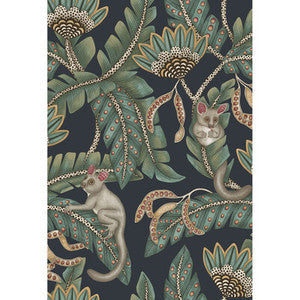 Bush Baby Teal&Ochre/Ink by Cole & Son Wallcovering