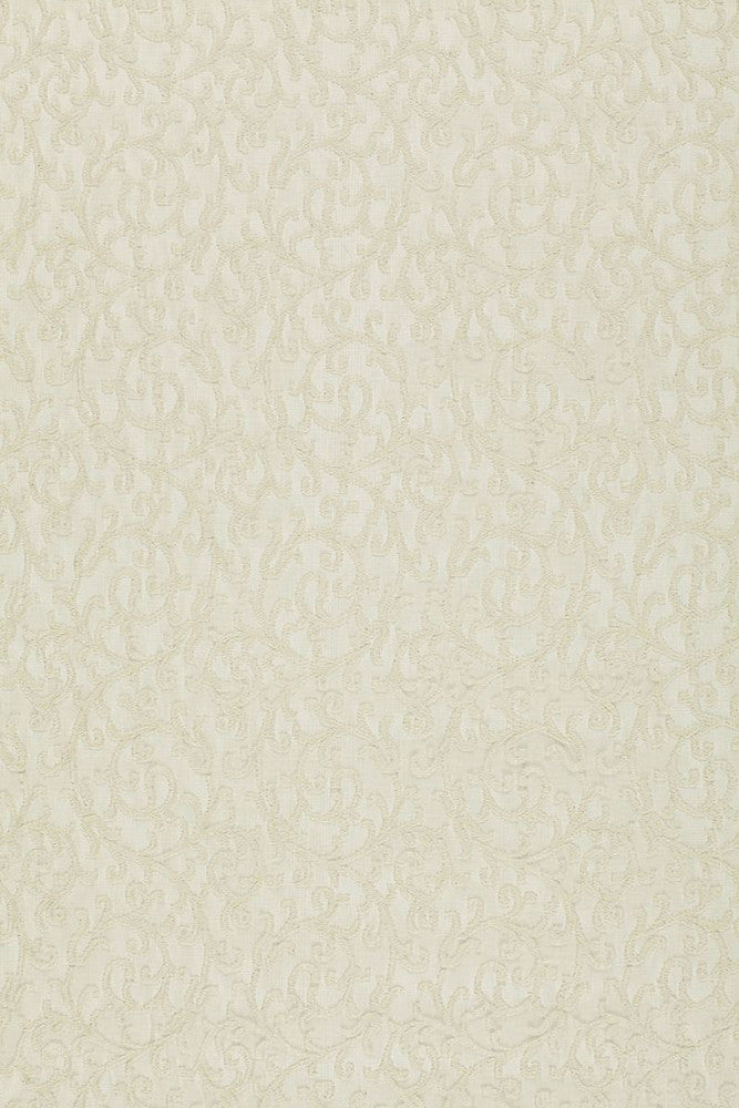 Madras Vine Ecru 12131 by Schumacher Fabric - 100% Cotton - Horizontal: 4.5 and Vertical: 9.125 66.5 - Fabric Carolina -