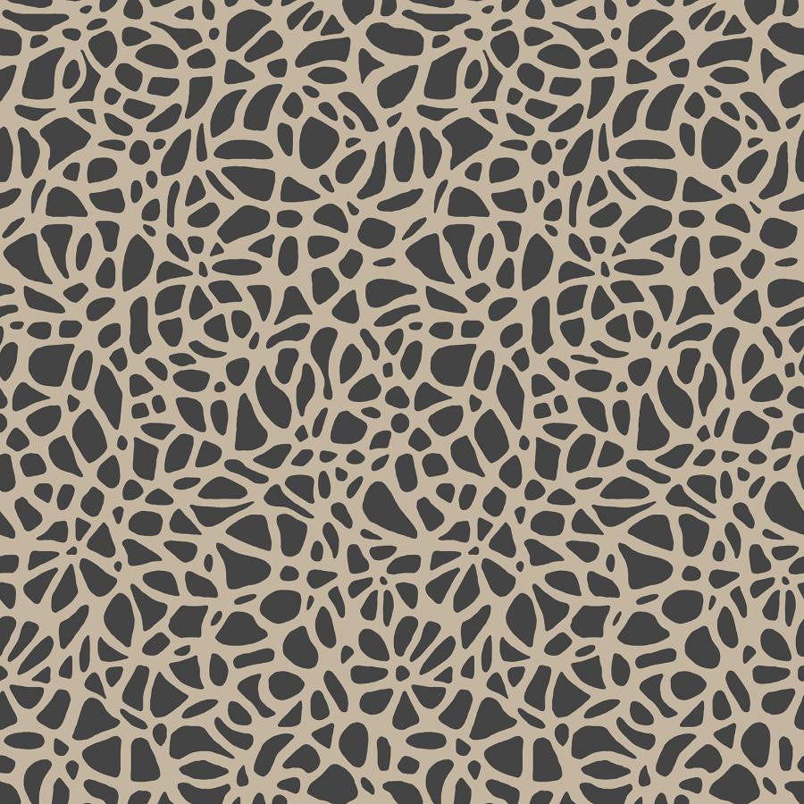 Pebble Flock (Wp) # 01 Jet by 1838 Wallcoverings Wallpaper Aurora STRAIGHT PASTE THE WALL UNITED KINGDOM V-21" 20.5"X11YD - Fabric Carolina -
