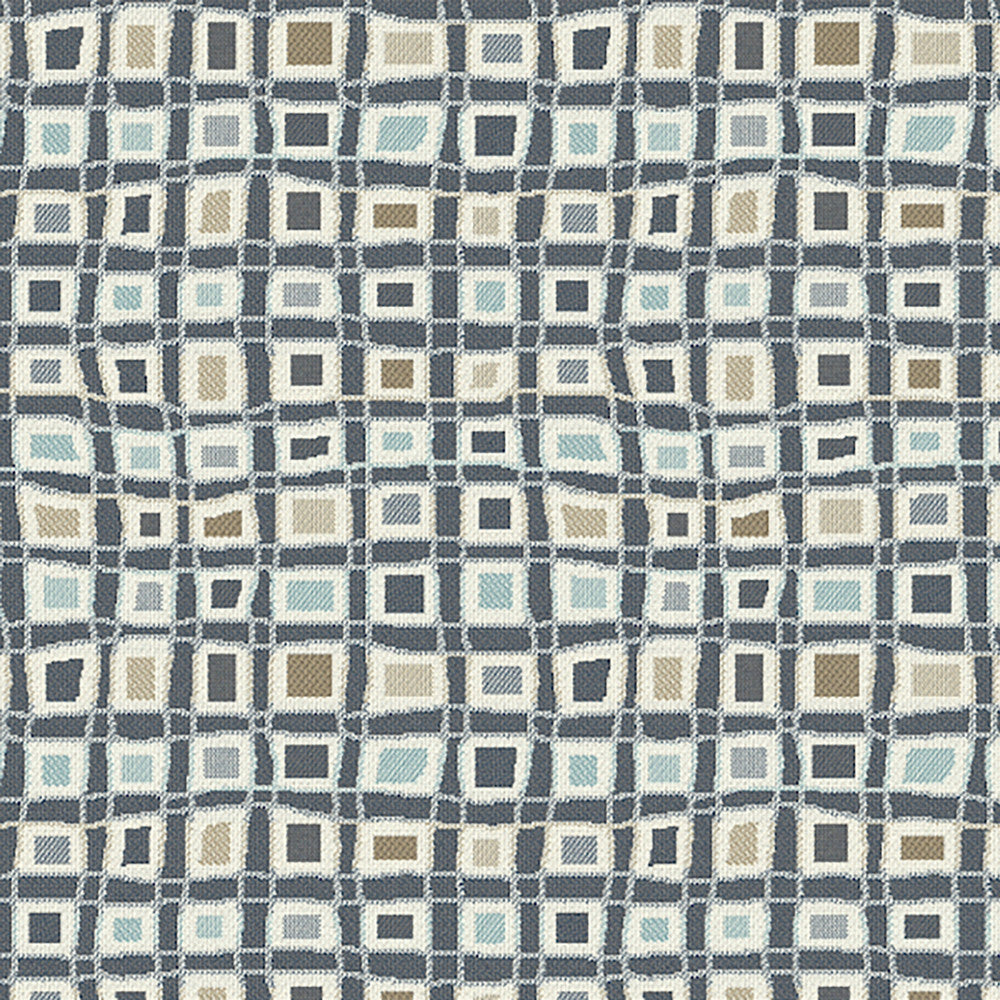 145470-0001 Mosaic Squares Denim by Sunbrella Fabric Sunbrella Acrylic USA or Imported 5-Year Horizontal: 17 in. and Vertical: 8.8 in. 54 in. - Fabric Carolina -
