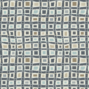 145470-0001 Mosaic Squares Denim by Sunbrella Fabric