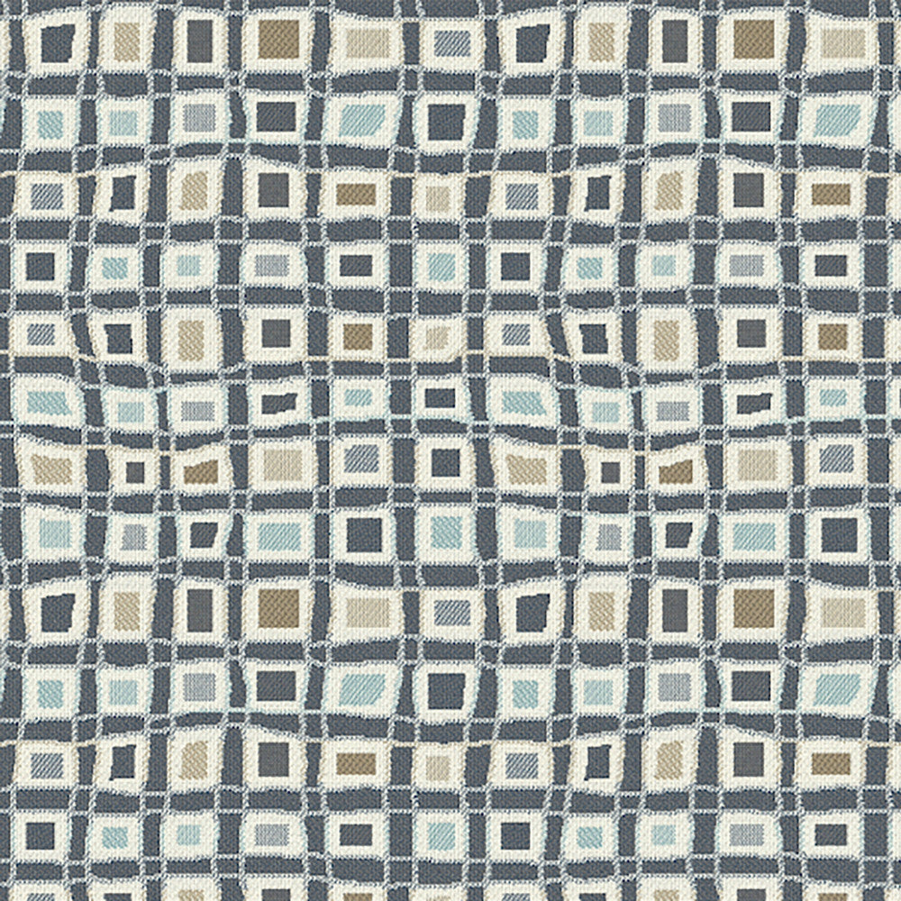 145470-0001 Mosaic Squares Denim by Sunbrella Fabric Sunbrella Acrylic USA or Imported 5-Year Horizontal: 17 in. and Vertical: 8.8 in. 54 in. - Fabric Carolina -
