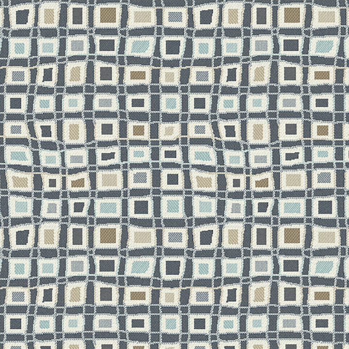 145470-0001 Mosaic Squares Denim by Sunbrella Fabric Sunbrella Acrylic USA or Imported 5-Year Horizontal: 17 in. and Vertical: 8.8 in. 54 in. - Fabric Carolina -
