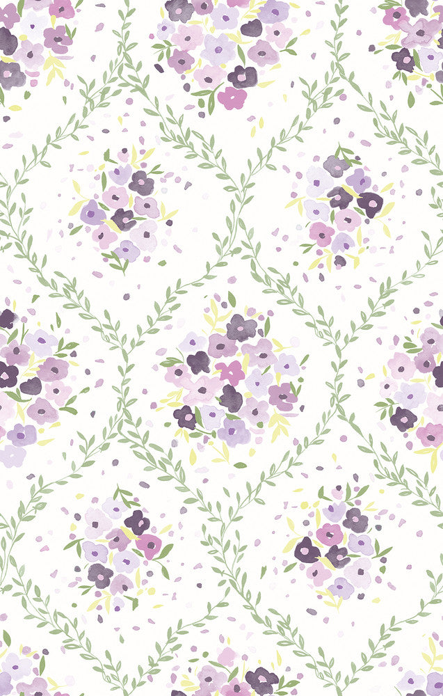 Lavender Trellis Lavender Peel & Stick Mural by 750 Home Web Peel & Stick Murals Safe for walls, leaves no sticky residue behind Peel and stick to apply, pull up to remove Peel & Stick 0 - Fabric Carolina -