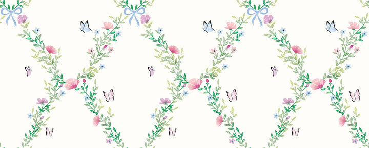 Butterfly Lattice Ivory Peel & Stick Mural by 750 Home Web Peel & Stick Murals Safe for walls, leaves no sticky residue behind Peel and stick to apply, pull up to remove Peel & Stick 0 - Fabric Carolina -
