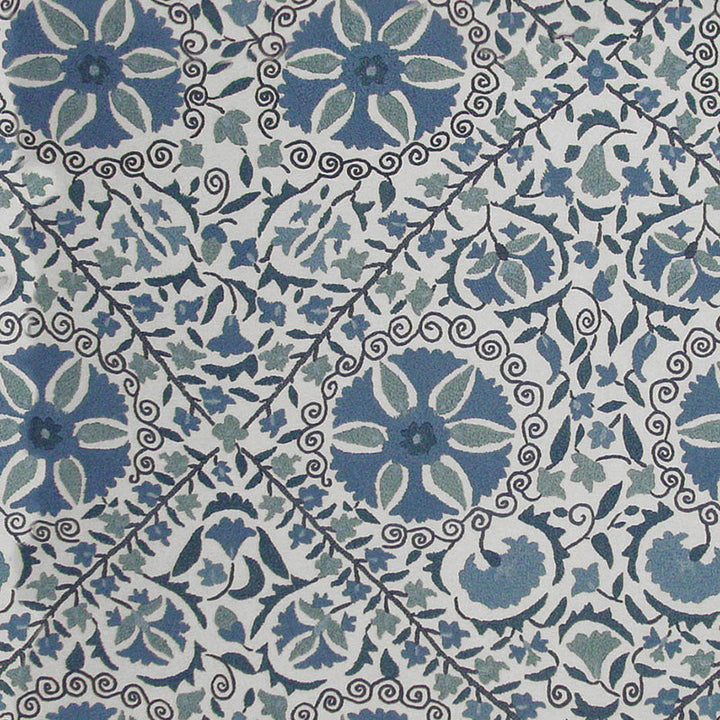 Madura Floral Stitchery Indigo & Ivory 1276002 by Schumacher Fabric SALT BOX HOUSE(SPRING 04) See Sample FRANCE MEDIUM DUTY </p><p>Repeat: Horizontal: 27" (69CM) and Vertical: 27" (69CM) 54" WIDE (137CM) - Fabric Carolina -