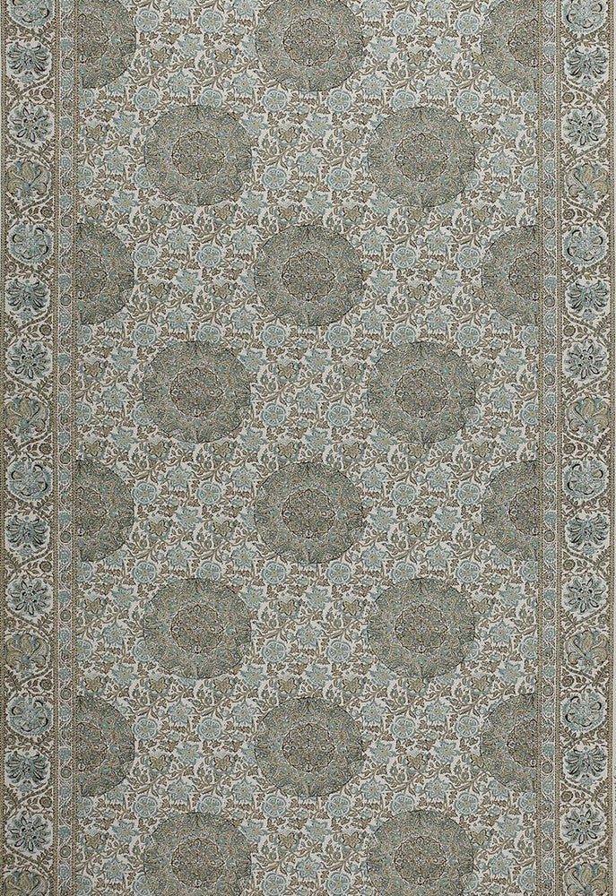 Kaya Medallion Mineral 1296002 by Schumacher Fabric Classic-Prints 100% Cotton - Horizontal: 70 and Vertical: 27 70 - Fabric Carolina -