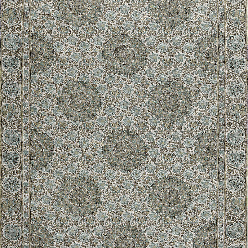 Kaya Medallion Mineral 1296002 by Schumacher Fabric A PASSAGE TO INDIA PRINTS COTTON 100% FRANCE </p><p>Repeat: Horizontal: 70" (178CM) and Vertical: 27" (69CM) 70 - Fabric Carolina -