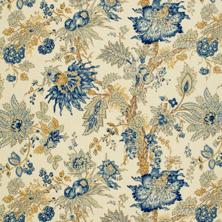 Ellis Floral Vine Indigo 1304001 by Schumacher Designer Fabric GREEFF PRINTS F05 COTTON 100% THAILAND </p><p>Repeat: Horizontal: 27" (69CM) and Vertical: 23 1/2" (60CM) 54 - Swanky Fabrics -