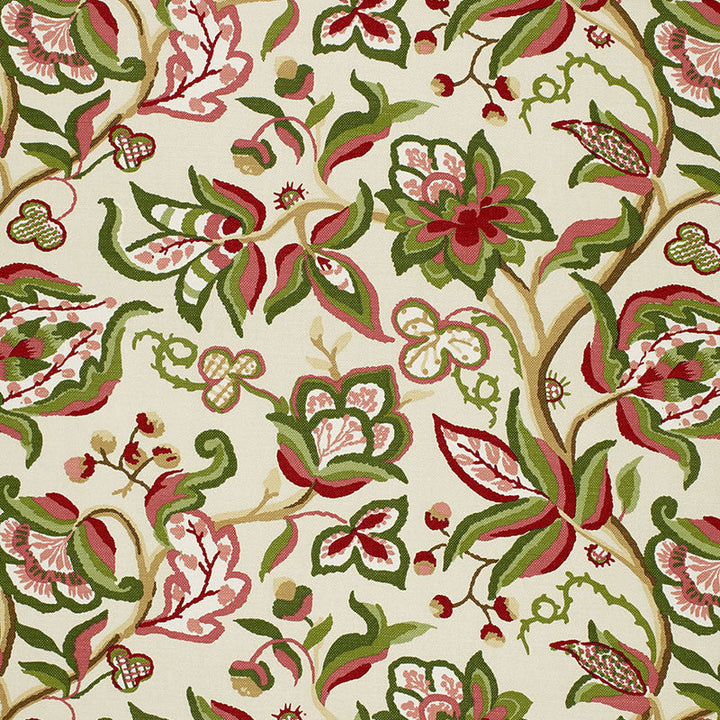 Alexandra Vine Pink & Green 1325002 by Schumacher Designer Fabric AVERY HILL See Sample UNITED KINGDOM NOT APPLICABLE </p><p>Repeat: Horizontal: 27" (69CM) and Vertical: 22" (56CM) 54" WIDE (137CM) - Swanky Fabrics -