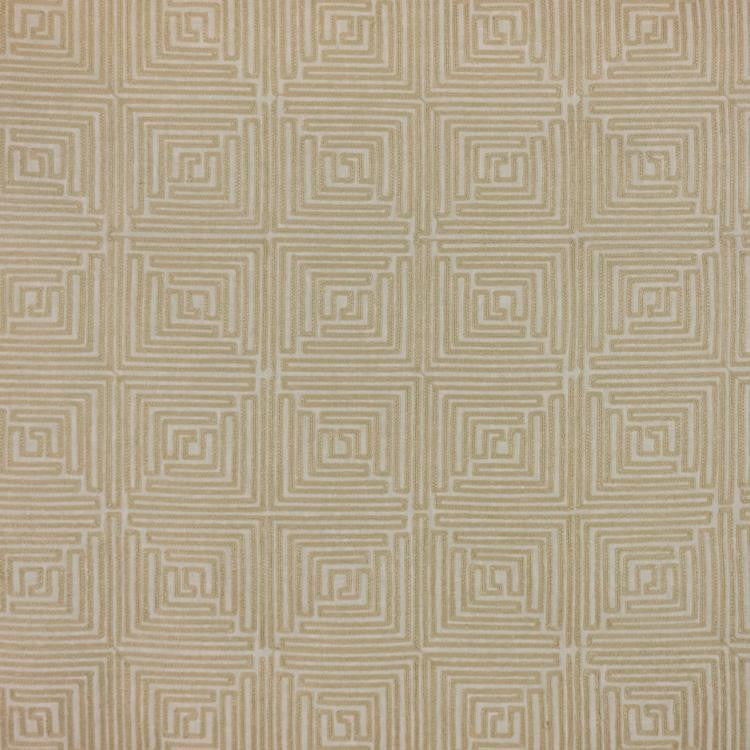 Greek Key Fret Flax by RM CoCo Fabric