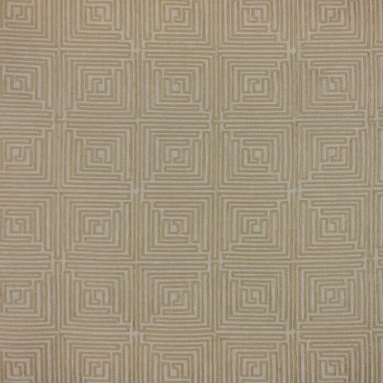 Greek Key Fret Flax by RM CoCo Fabric