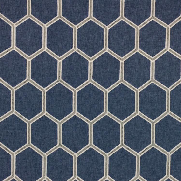 Trovaso Trellis Indigo by RM CoCo Fabric