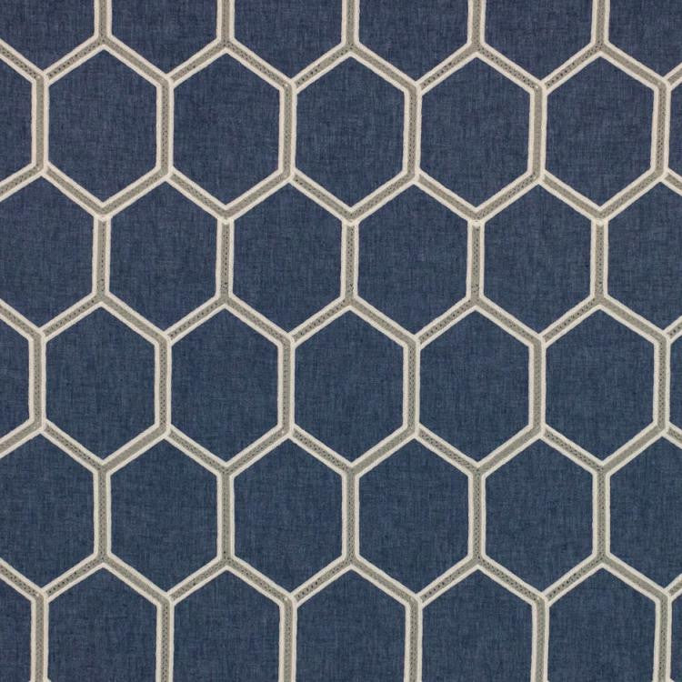 Trovaso Trellis Indigo by RM CoCo Fabric