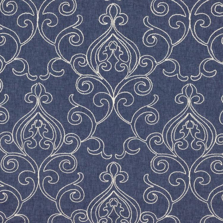 Arcadia Scroll Denim by RM CoCo Fabric