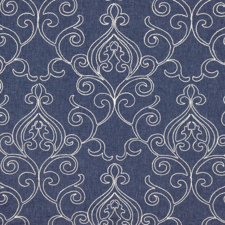 Arcadia Scroll Denim by RM CoCo Fabric