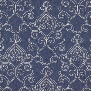 Arcadia Scroll Denim by RM CoCo Fabric