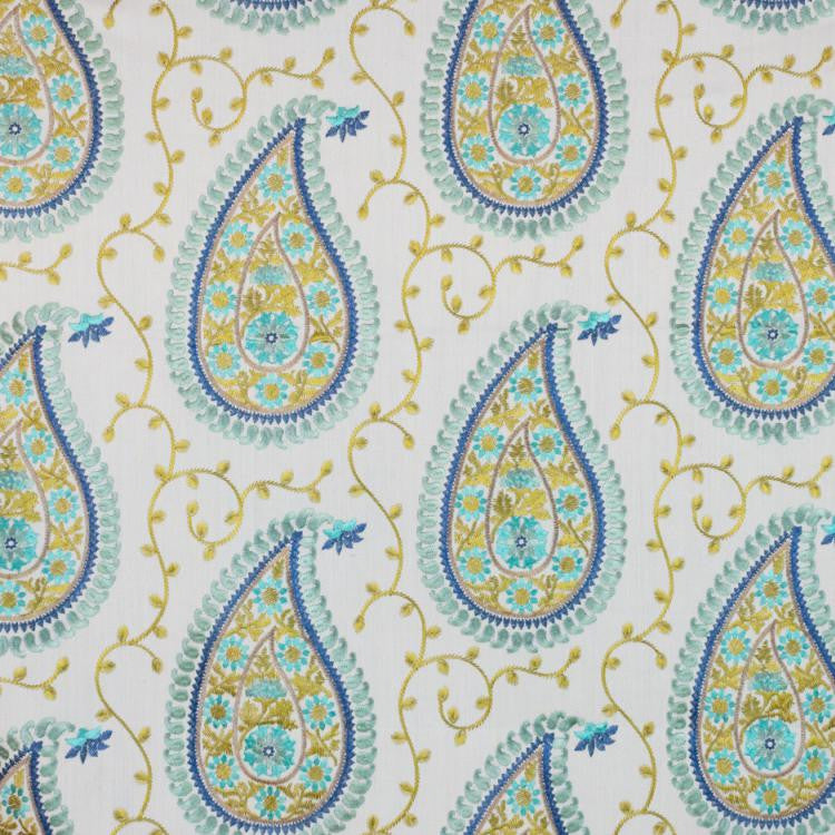 Kadiri Paisley Border Mineral by RM CoCo Fabric