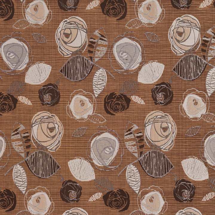 1373 Nutmeg Bloom by Charlotte Fabric Urban Gardens 100% Woven Polyester Asia Exceeds 48,000 Wyzenbeek Rubs (Heavy Duty) </p><p>Repeat: Horizontal: 14.75" x Vertical: 25" 54 Inches - Fabric Carolina -